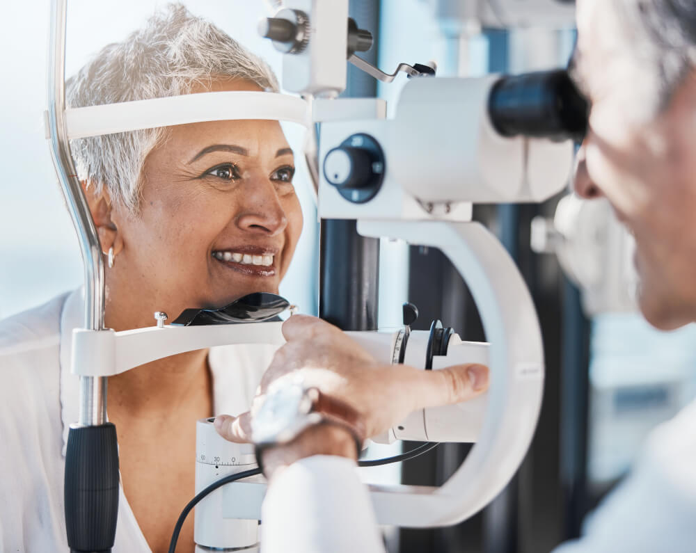 Elderly Woman Getting an Eye Exam