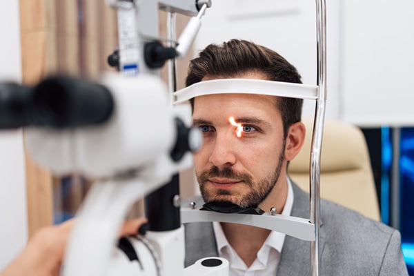 Man having an eye exam